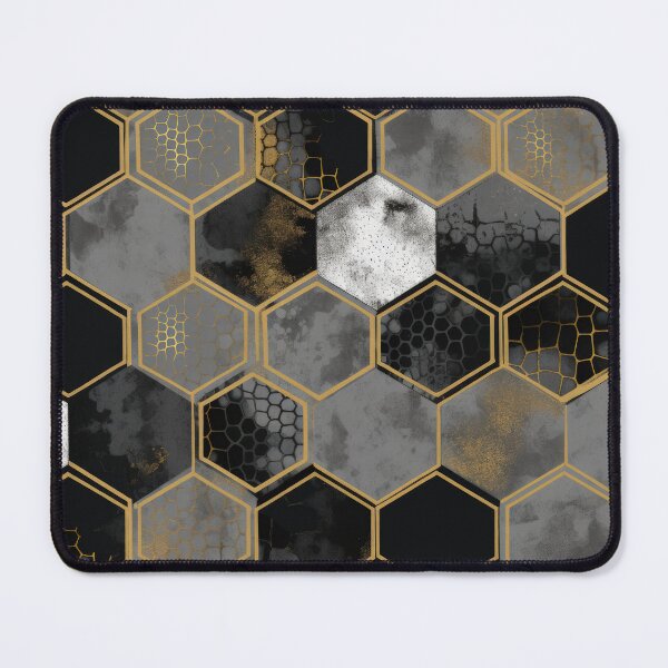 Artikelvorschau, Geometric Hexagonal Form Background in Gold Black White entworfen und verkauft von PhieoAlex.
