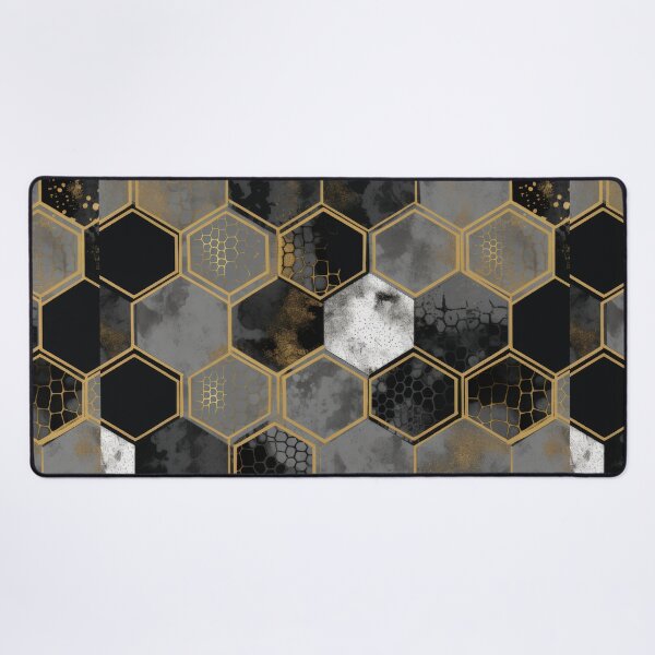 Artikelvorschau, Geometric Hexagonal Form Background in Gold Black White entworfen und verkauft von PhieoAlex.