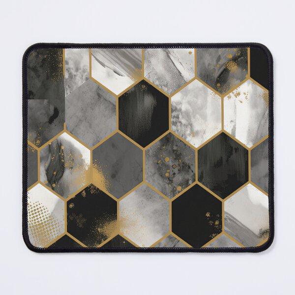 Artikelvorschau, Geometric Hexagonal Form Background in Gold Black White entworfen und verkauft von PhieoAlex.