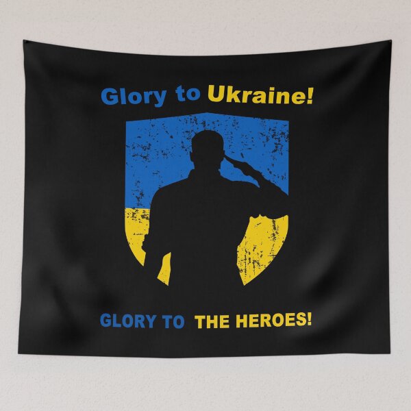 Item preview, Vintage Ukrainian Soldier Saluting Flag - Glory to Ukraine designed and sold by Aide.