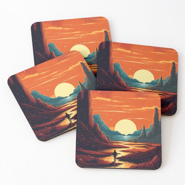 Item preview, Art: Man Is Walking Towards The Sunset In The Desert designed and sold by GiveMeMood.