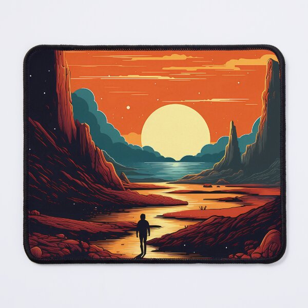 Item preview, Art: Man Is Walking Towards The Sunset In The Desert designed and sold by GiveMeMood.
