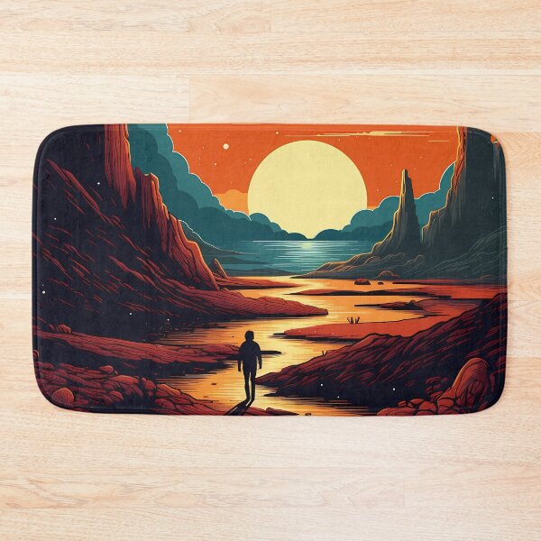 Item preview, Art: Man Is Walking Towards The Sunset In The Desert designed and sold by GiveMeMood.