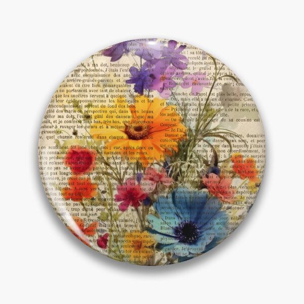Item preview, Botanical print, on old book page - wildflowers designed and sold by Art by Lilia.