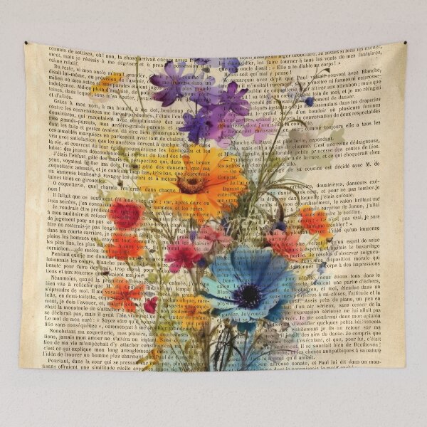 Item preview, Botanical print, on old book page - wildflowers designed and sold by Art by Lilia.