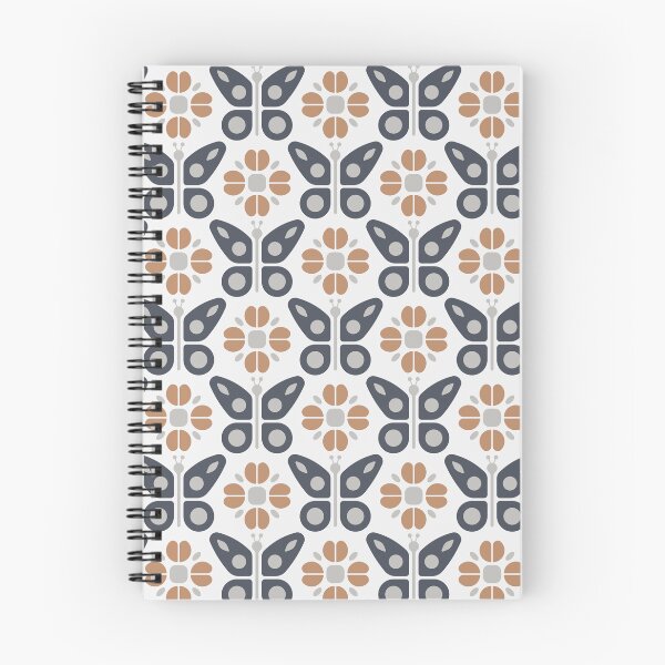 Item preview, KF 0028 F - Retro Vintage Flowers Butterflies Minimalist 70s Modern Geometric Floral Pattern designed and sold by KhakiFinch.