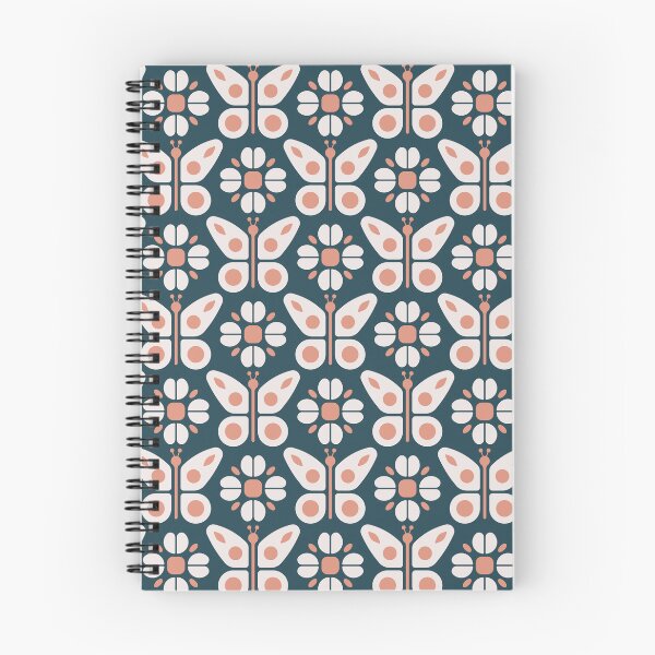 Item preview, KF 0028 H - Retro Vintage Flowers Butterflies Minimalist 70s Modern Geometric Floral Pattern designed and sold by KhakiFinch.
