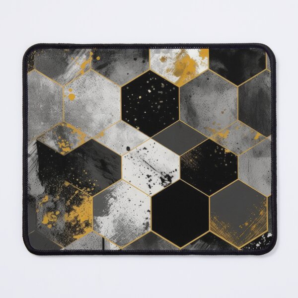 Artikelvorschau, Geometric Hexagonal Form Background in Gold Black White entworfen und verkauft von PhieoAlex.