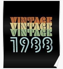 30th Birthday Retro Design - Vintage 1988 Poster