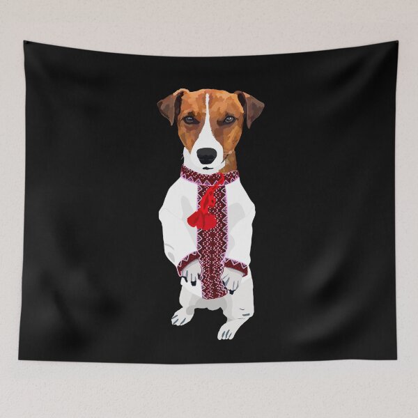 Item preview, Patron Dog In Ukrainian Embroidered Vyshyvanka For Celebrating Embroidery Day  designed and sold by Aide.
