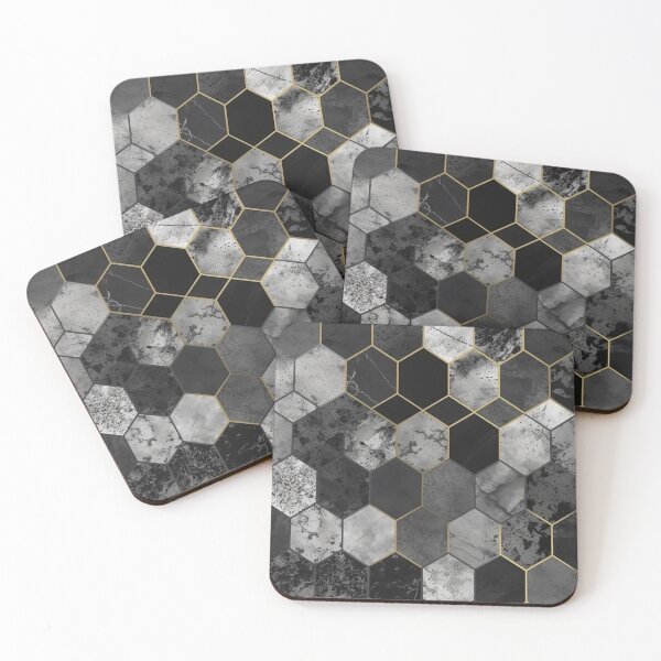 Artikelvorschau, Geometric Hexagonal Form Background in Gold Black White entworfen und verkauft von PhieoAlex.
