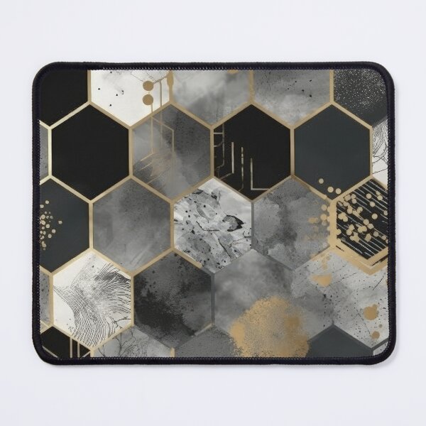Artikelvorschau, Geometric Hexagonal Form Background in Gold Black White entworfen und verkauft von PhieoAlex.