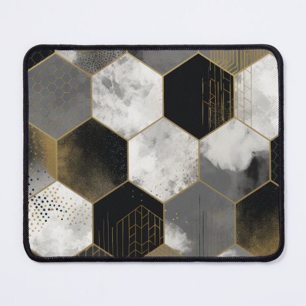 Artikelvorschau, Geometric Hexagonal Form Background in Gold Black White entworfen und verkauft von PhieoAlex.