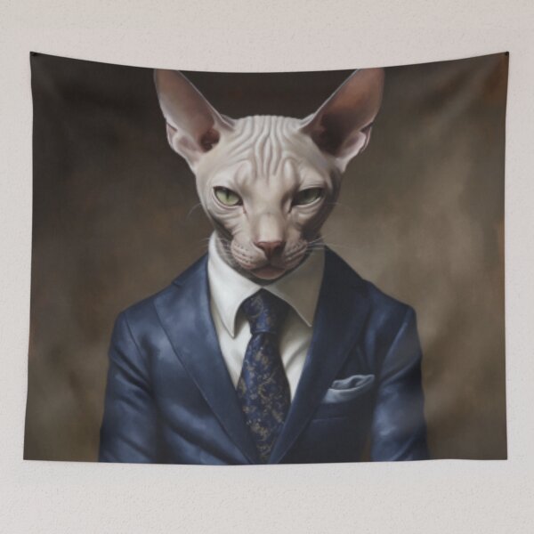 Item preview, Oil painting of a cat in a suit designed and sold by SPECTRA005.