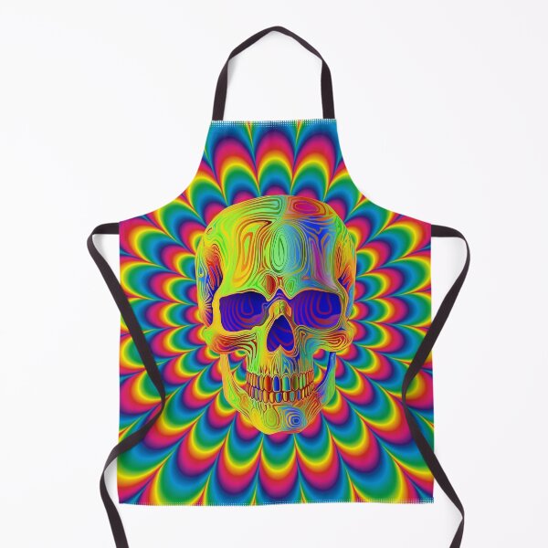 Item preview, Trippy Psychedelic Skull in Wild Rainbow Colors designed and sold by Artemachina.