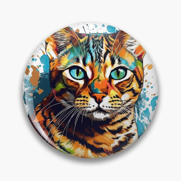 Item preview, BengalArt: Colorful Feline Portrait Art for Cat Lovers - Bengal Cat Design designed and sold by DooodleGod.