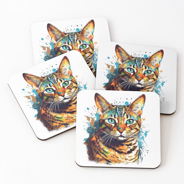 Item preview, BengalArt: Colorful Feline Portrait Art for Cat Lovers - Bengal Cat Design designed and sold by DooodleGod.