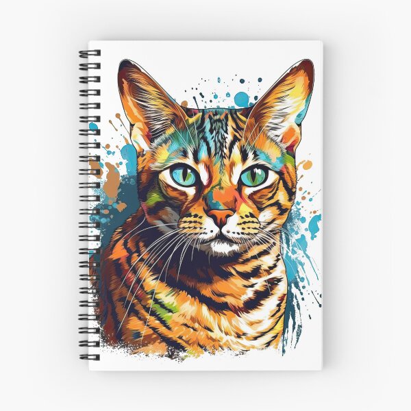 Item preview, BengalArt: Colorful Feline Portrait Art for Cat Lovers - Bengal Cat Design designed and sold by DooodleGod.