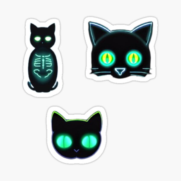 Item preview, Cats glowing in the dark sticker pack designed and sold by FlowFlex.