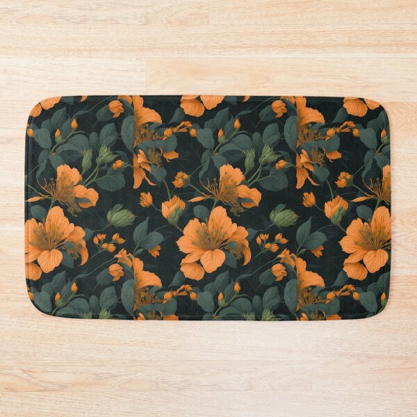 Item preview, Seamless All Over Flower Pattern cyan and black  designed and sold by AiArtMerch.