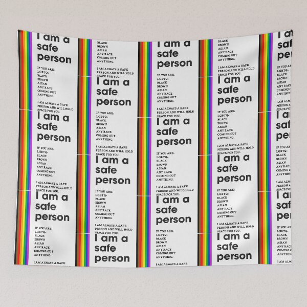 Item preview, Womens I am a Safe Person LGBTQ Ally Safe Space Pride Rainbow Flag V-Neck  designed and sold by tymngungdap.