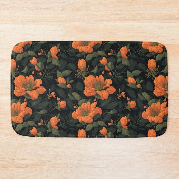Item preview, Seamless All Over Flower Pattern cyan and black  designed and sold by AiArtMerch.