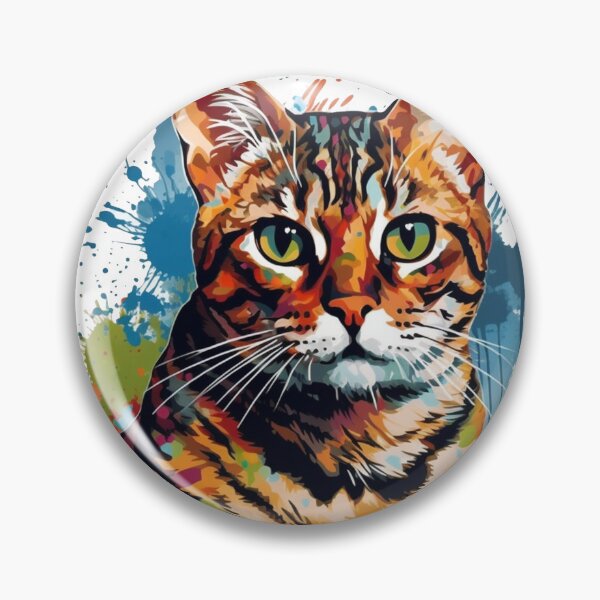Artikelvorschau, Colorful Bengal Cat Mixed Media Art - Playfully Capturing the Beauty and Quirkiness of Kittens and entworfen und verkauft von DooodleGod.
