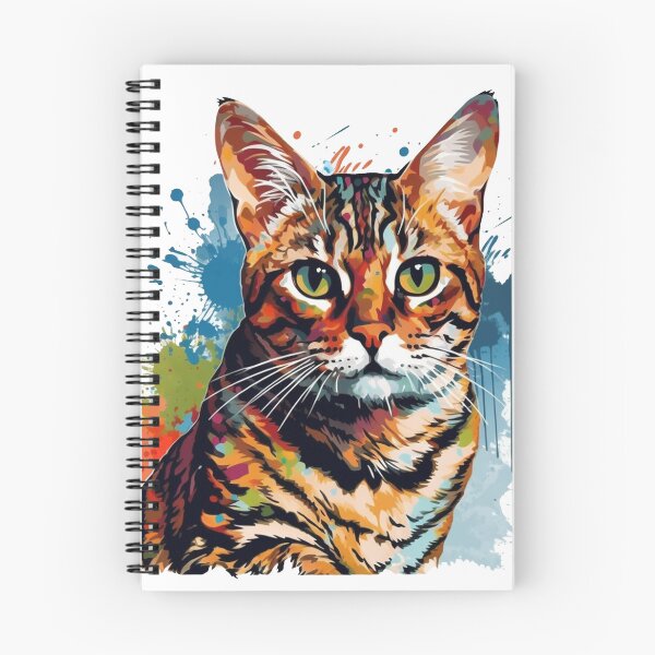 Item preview, Colorful Bengal Cat Mixed Media Art - Playfully Capturing the Beauty and Quirkiness of Kittens and designed and sold by DooodleGod.