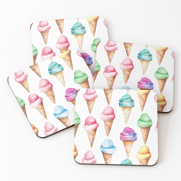 Item preview, Watercolour Ice Cream Seamless Pattern designed and sold by PatternStudios.