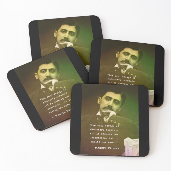Item preview, Marcel Proust quote: The real voyage of discovery consists, not in seeking new landscapes, but in having new eyes. designed and sold by artbleed.