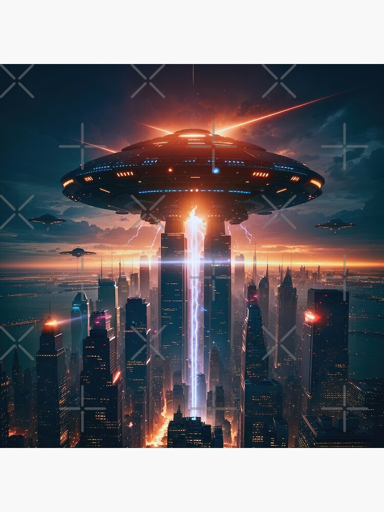 UFO Attack on City with Lightning and Fire