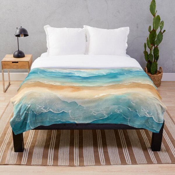 Aperçu de l'œuvre Modèle sans couture de bord de mer aquarelle créée et vendue par PatternStudios.