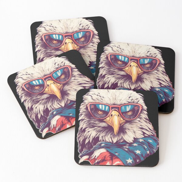 Item preview, Eagle with Glasses and US Flag_ 03 designed and sold by inkStyleMDQ.