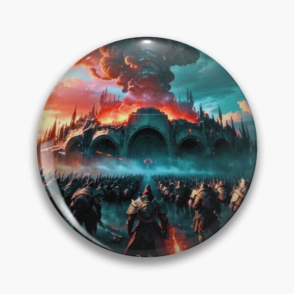 Item preview, Armored Warriors Storming a Burning Castle  designed and sold by Just Art's Creations colinw2292@gmail.com.