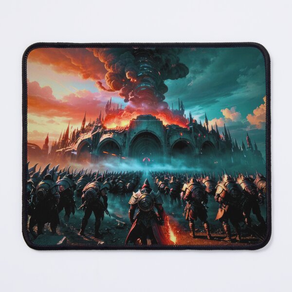 Item preview, Armored Warriors Storming a Burning Castle designed and sold by Just Art's Creations colinw2292@gmail.com.