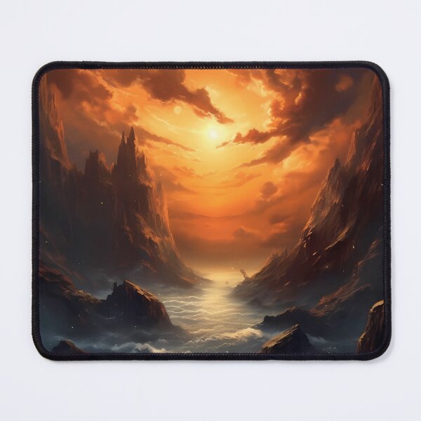 Item preview, Art: Orange Sunset Over Mountains designed and sold by GiveMeMood.