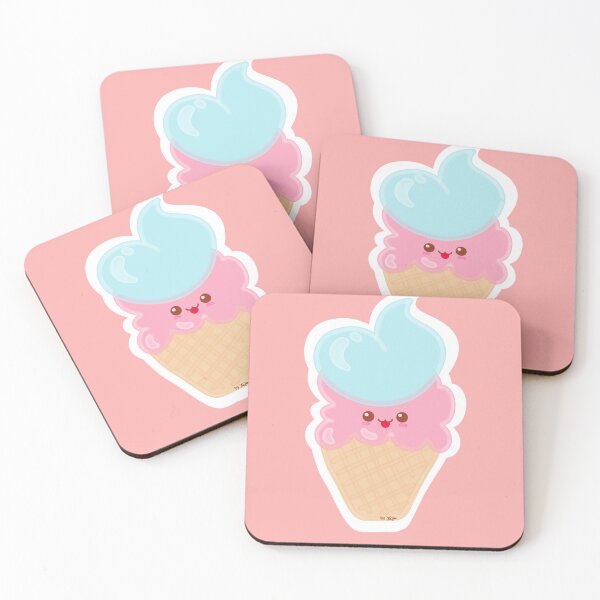Item preview, Kawaii Sticker Ice Cream in Soft Pastel colors designed and sold by byMariZen.
