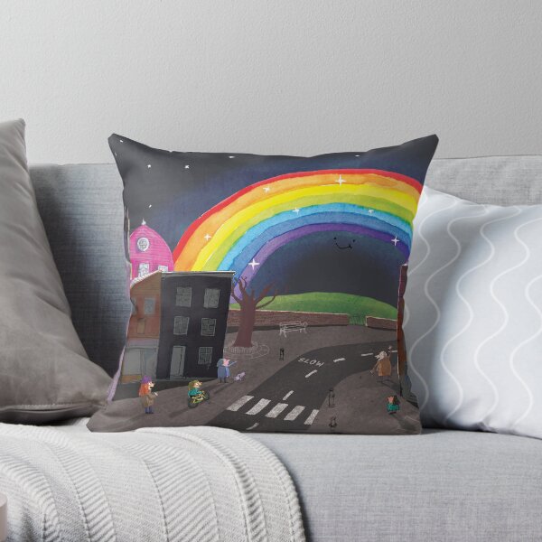 Rainbow Night Throw Pillow