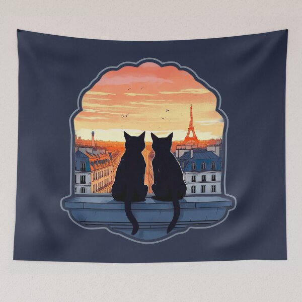 Item preview, Cats Enjoying The Sunset In Paris designed and sold by EVA4designs.
