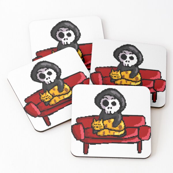 Item preview, Cute grim reaper cat design: pixel graphics designed and sold by SketchyPedals.