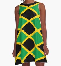 Jamaican National Flag A-Line Dress