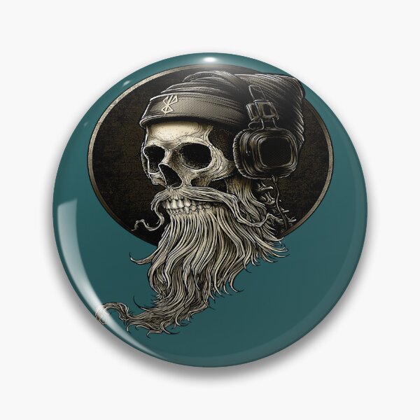 Item preview, Viking Vintage Skull Beard with Headphone designed and sold by GasparWoolfall.