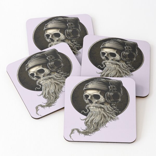 Item preview, Viking Vintage Skull Beard with Headphone designed and sold by GasparWoolfall.
