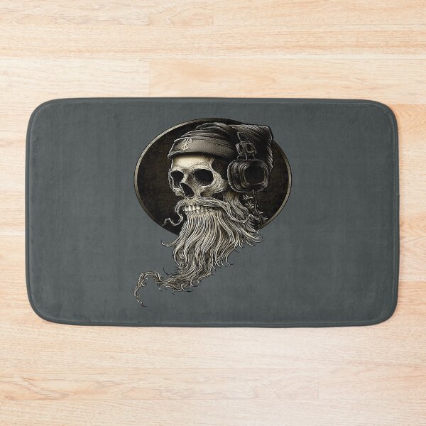 Item preview, Viking Vintage Skull Beard with Headphone designed and sold by GasparWoolfall.