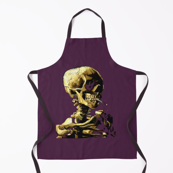 Item preview, Vincent van Gogh skeleton skull smoking cigarette art lover gift t shirt or mask designed and sold by GasparWoolfall.