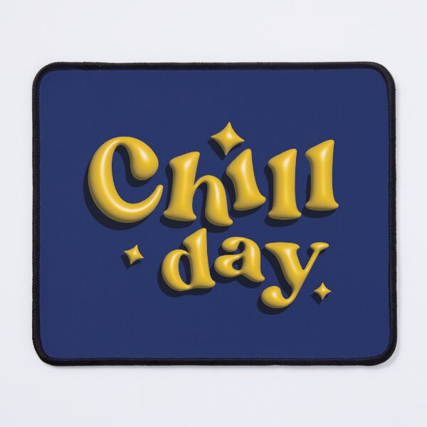 Item preview, Yellow Chill Day 3D Modern Minimalist Fun Text Layout Design, Metallic Minimalist Modern Print Art Display Poster Wall Art, Mug Pillow Shirt Design designed and sold by Ekkswai.