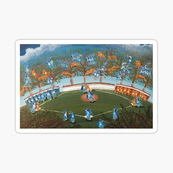 Item preview, Animal Baseball! Blue Jays vs Tigers Folk Art designed and sold by Lisa Rotenberg.