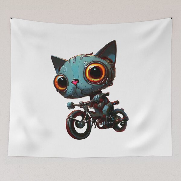 Item preview, Robo-Cat Riding A Bike! designed and sold by kukamatsu.