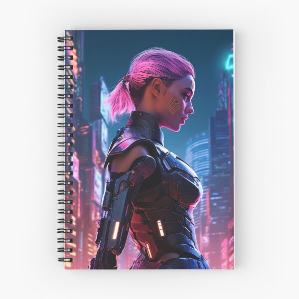 Artikelvorschau, generated artwork of femme urban cyber cyborg neon chrome entworfen und verkauft von Davidnh8.
