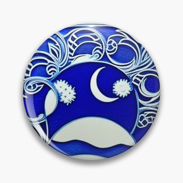 Artikelvorschau, Mond und Hügel mit spitzenartiger weißer Linografie-Volkskunst entworfen und verkauft von Earth Nature Creations.